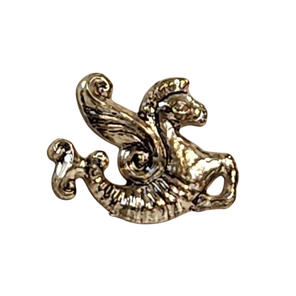 Vintage Air France Pin Silver Tone Pegasus Seahorse Wings Mythical Creature 7/8"